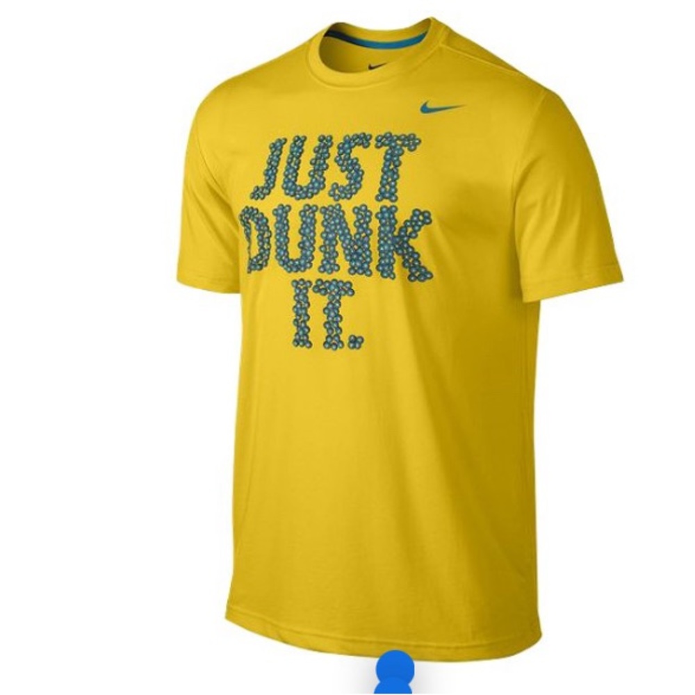 Nike JUST DUNK IT T Shirt Gold Purple Basketball Mens Regular Fit